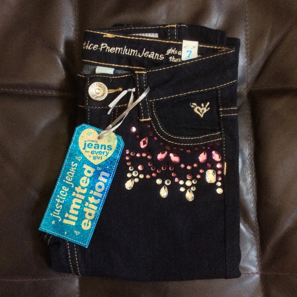 NWT Justice Premium Jeweled Jeans size 7